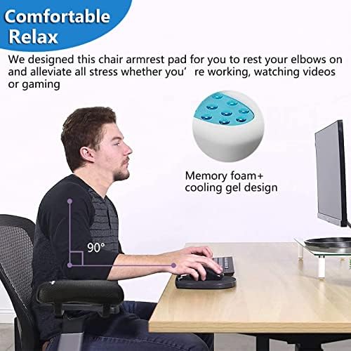 Big Ant Chair Armrest Pads,2 Pack Memory Foam Arm Rest Office Chair Armrest Pads Comfy Gaming Chair Arm Rest Covers for Elbows and Forearms Pressure Relief