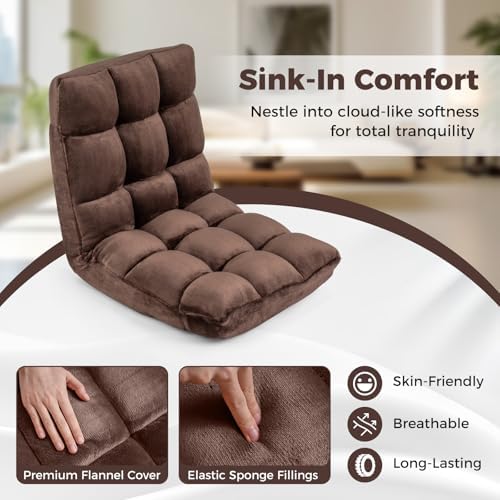 COSTWAY Floor Chair, 14 Positions Adjustable Floor Gaming Chair