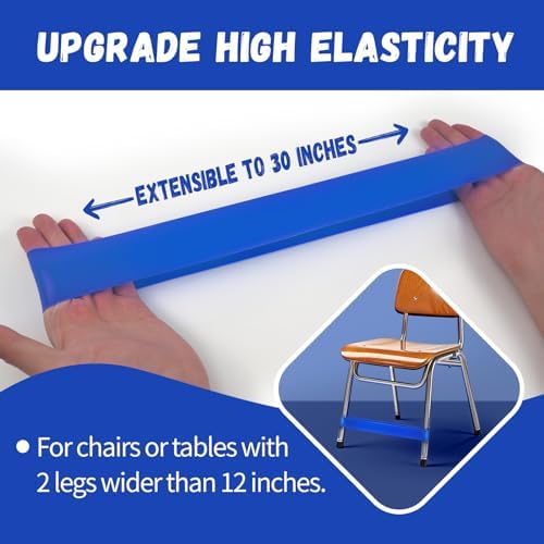 16 Pack Chair Bands for Kids with Fidgety Feet, ADHD Tools for Kids, Improve Focus & Reduce Restlessness, Chair Bands for Sensory ADHD ADD Autism - Classroom & Home Must Haves (Blue)