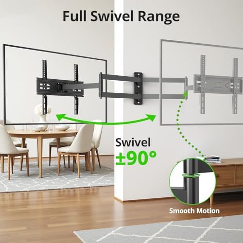 USX MOUNT Corner TV Wall Mount with 31.22" Long Arm for 26-65 Inch TVs up to 80 lbs, Full Motion TV Wall Mount Bracket with Swivel and Tilt, Max VESA 400x400mm fit Most 32 40 42 43 50 55 60 65 TVs