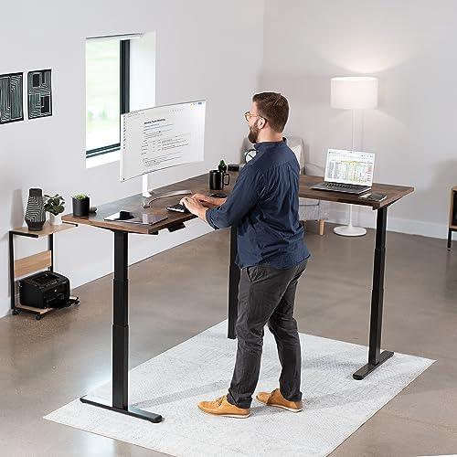 VIVO Black Electric Corner 3 Leg Standing Desk Frame, DESK-V130EB