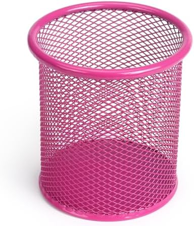 Tamaki Pen Holder Cup for Desk, Wire Mesh Pencil Cup Holder, Pink