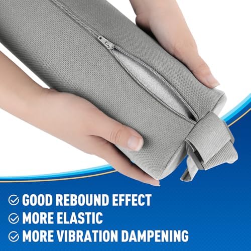 CushZone Memory Foam Lumbar Roll Support Pillow, Large Ligjt Gray