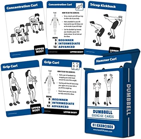 2 Pack - Bodyweight & Dumbbell Fitness Workout Cards - Over 100 Exercises