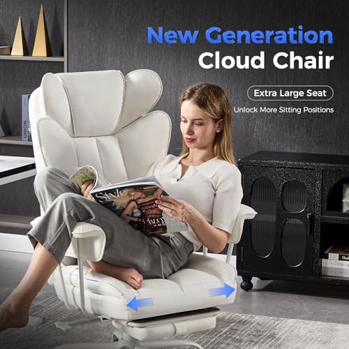 amseatec Big and Tall Office Chair, Reclining Executive Chair with Footrest