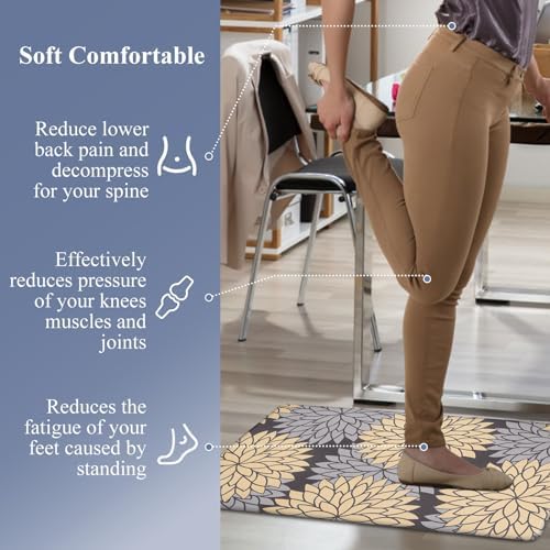 HEBE Anti Fatigue Kitchen Rugs Set of 2, Cushioned Kitchen Mats for Floor
