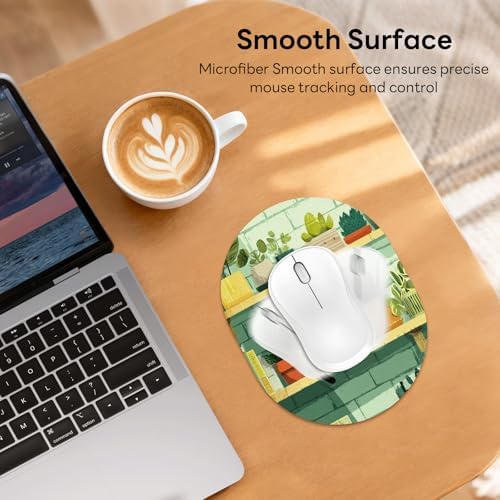 Oval Mouse Pad 6x8in Non-Slip for Laptop,Cute Cat