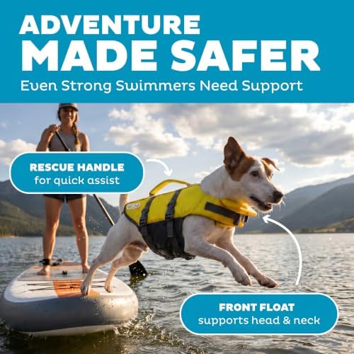 Outward Hound Granby Splash Dog Life Jacket, Life Vest, Yellow, Small