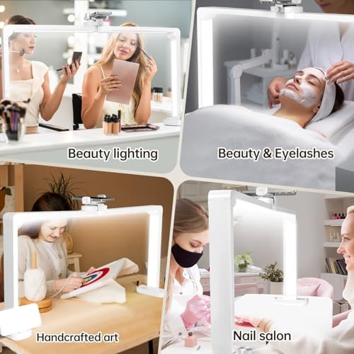 33.5" Foldable Nail Desk Lamp, 3500LM Half Moon Light for Nail Desk