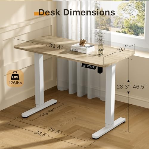 JOY worker Small Electric Sit Stand Desk, 40" Whole Piece Height Adjustable