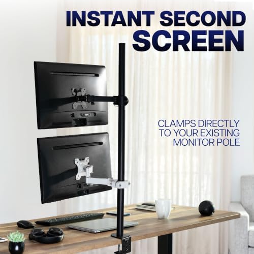 VIVO White Pole Mount Monitor Arm for 17 to 32 in Screen, MOUNT-POLE01AW
