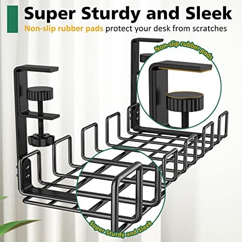 Under Desk Cable Management Tray No Drill Steel 15.7"