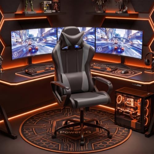 PayLessHere | Gaming Chair | Grey | with Adjustable Lumbar Support