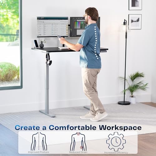 VIVO Black 48 x 30 in Standing Desk, DESK-KIT-1G5B