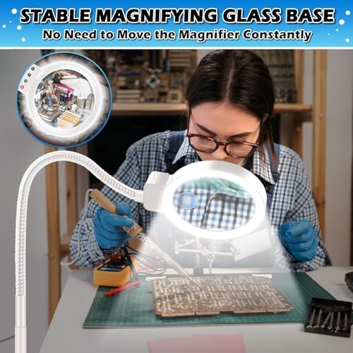30X 10X Large Floor Magnifying Glass with Light and Stand