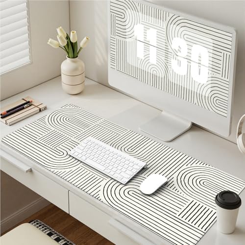 iCasso White Desk Matt for Desktop, Cute Desk Pad Mat, White