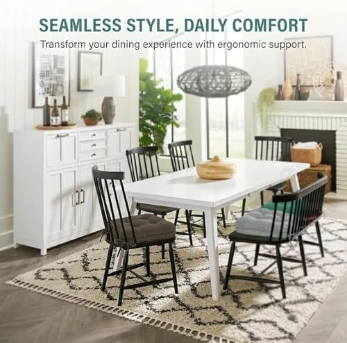 baibu Patented Dual-Layer Dining Chair Cushion, 16.5 x 16.5 x 3.5 in, Brown