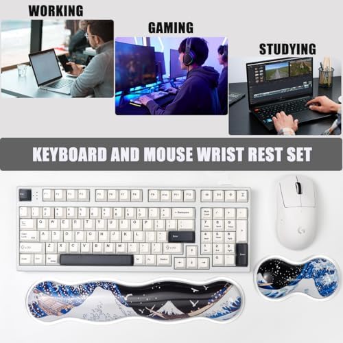 Gel Keyboard and Mouse Wrist Rest Set,Wrist Pad for Computer Keyboard