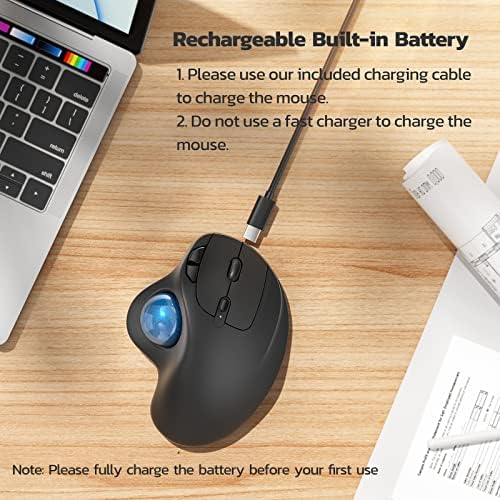 Nulea M501 Wireless Trackball Mouse Ergonomic Thumb Control, 4 DPI Levels