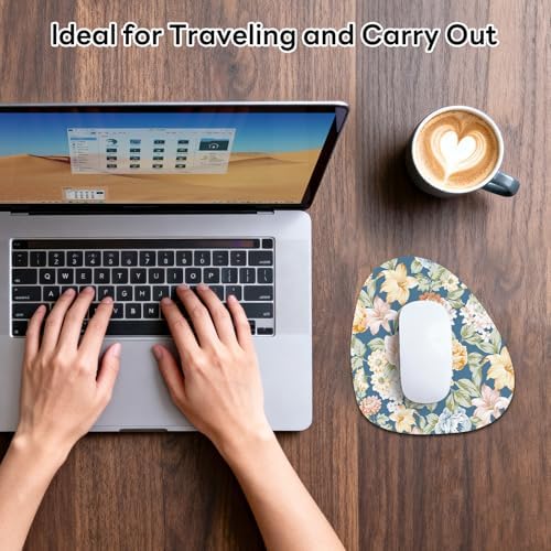 Water Drop Mouse Pad 7.3x8in Non-Slip for Laptop, Daisy