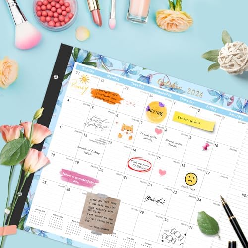 Large Desk Calendar 2026-2027,Jul 2026-Dec 2027,Gannyfer 18-Month Calendar