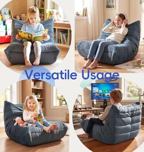 Hobestluk Small Bean Bag Chair Fireside Floor Chair BeanBag Couch Togo Sofa