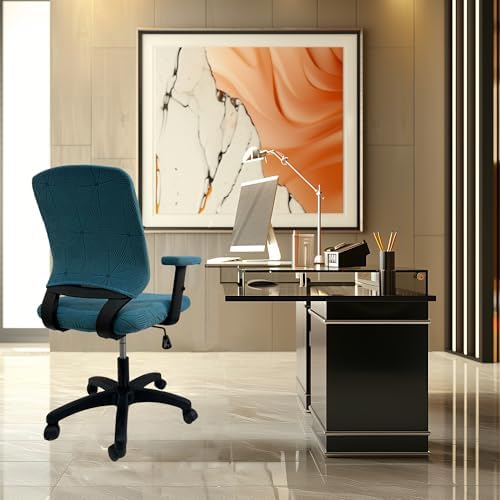 High Elasticity Anti Slip Office Chair Cover, Split Design for Easy Installation,Universal Desk Chair Cover wear-Resistant and Scratch Resistant (Peacock Blue, Chair Armrest Covers)