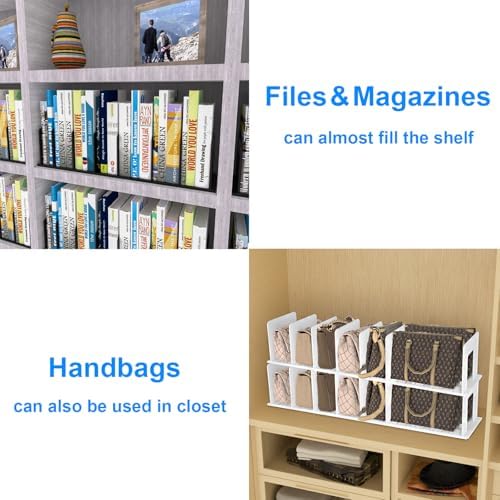 Adjustable Vertical File Sorter Sturdy Plastic Expandable Upright File Holder, Desktop Binder Organizer, School Office File Organizer Bookshelf Divider, Assemble Easily Endlessly, Purple