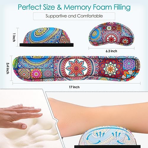 Gimars Upgrade Enlarge Gel Memory Foam Set Keyboard Wrist Rest Pad, Mouse Wrist Cushion Support for Office, Computer, Laptop, Mac, Comfortable, Lightweight for Easy Typing Pain Relief,Mandala