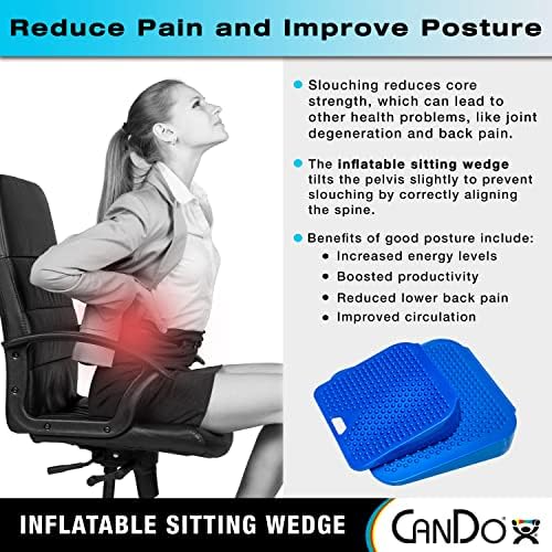 CanDo Sitting Wedge Active Seat Wobble Cushion for Posture, Back Pain, Stress Relief, Restlessness, and Anxiety - Child Size, 10" x 10" (Pack of 2)
