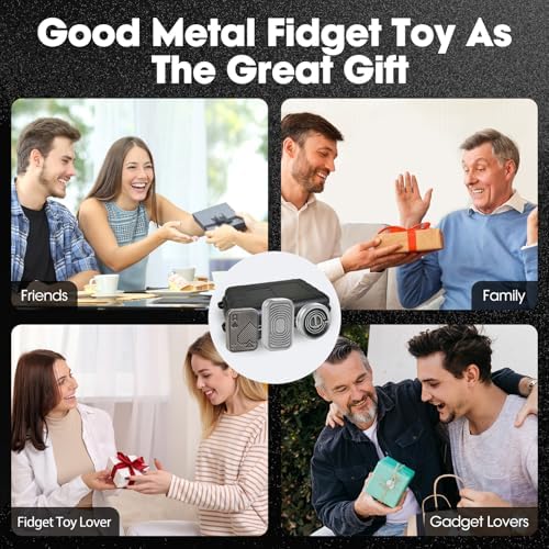 Fidget Slider 3 Pack, EDC Magnetic Metal Fidget Toys Adults