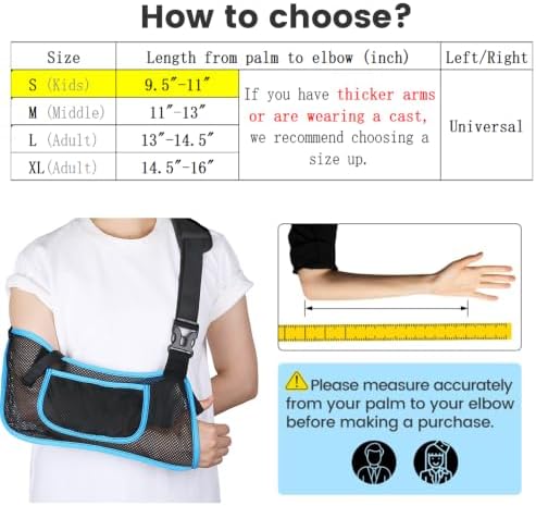 mosago Kids Arm Sling, Lightweight Breathable Mesh Shoulder Immobilizer
