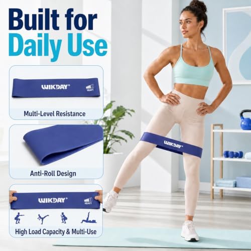 WIKDAY Resistance Bands for Working Out Exercise Loop Bands Workout Bands Set for Men Women Body Stretching, Crossfit Training, Home Workout, Physical Therapy, Booty Legs, Set of 5