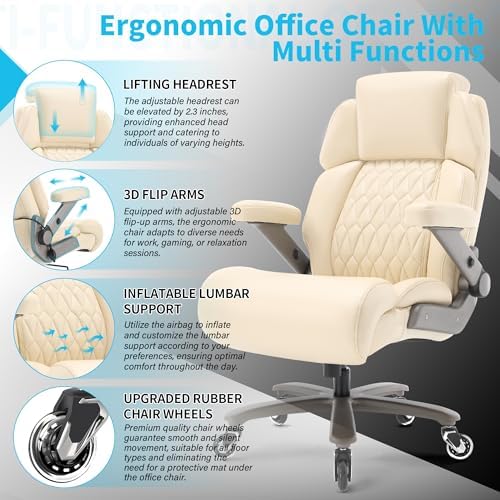 Big and Tall Office Chair 700lbs, Ergonomic High Back Computer Desk Chair