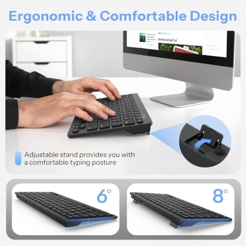 OMOTON Wireless Keyboard for Mac, USB-C Rechargeable, Bluetooth ONLY