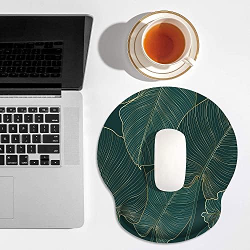 Britimes Ergonomic Mouse Pad with Wrist Support, Green Palm
