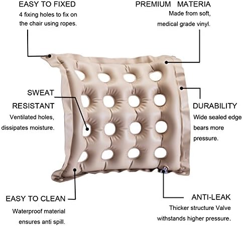 Inflatable Seat Cushion Portable Chair Cushion for Office Wheelchair 2Pack