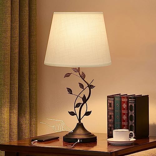 Kakanuo Touch Lamps for Nightstand, Bedside Lamp for Bedroom, Rustic Lamp