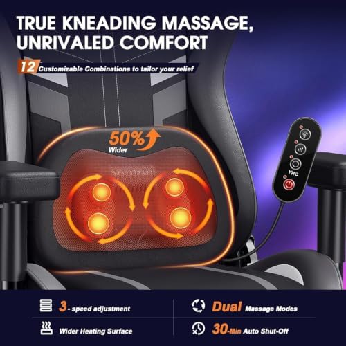Douxlife 3D Kneading Massage Gaming Chair with Footrest, Ergonomic PC Chair