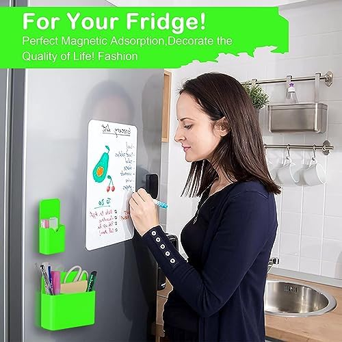 KITANIS Magnetic Pen Holder,2 Pack Magnetic Dry Erase Marker Holder with Generous Compartments,Strong Magnet Storage Marker Pen Pencil Organizer for Refrigerator,Whiteboard,Locker Accessories
