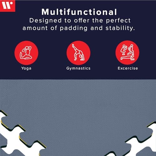 We Sell Mats 3/8" Thick Multipurpose EVA Foam Exercise Floor Mat, Interlocking Tiles, Anti-Fatigue for Home or Gym