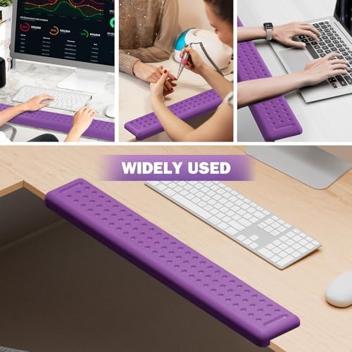 Leolee L-Shaped Desk Long Wrist Rest Elbow 60CM, Purple Arm Rest for Desk