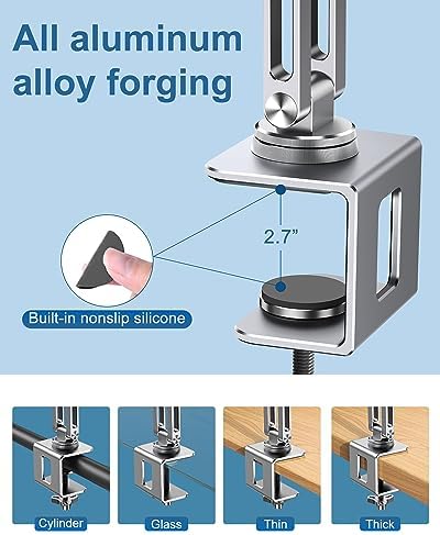 Laptop Stand Desk Mount, Aluminum Adjustable Laptop Arm with Tray