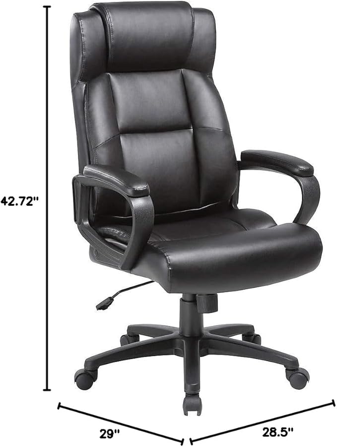 Lorell Soho High-Back Black Leather Executive Chair