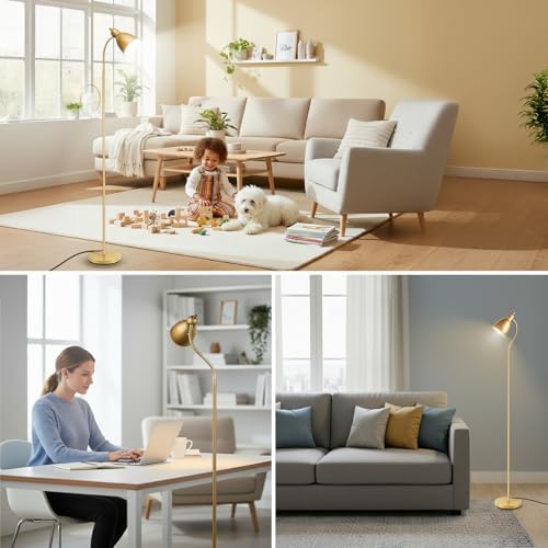 LALISU Floor Lamp, Industrial Floor Lamps for Living Rooms & Bedrooms