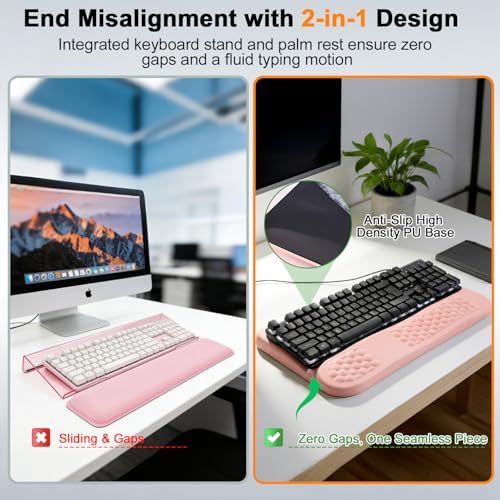 LIMOUS 2-in-1 Wrist Rest, Ergonomic Wave Wrist Pad 17.3", Keyboard Stand