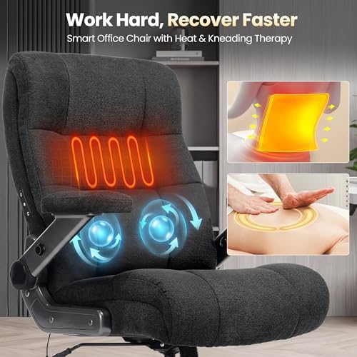 Big and Tall Office Chair with Kneading Massage, Comfy and Heavy Duty