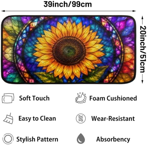 Sunflower Kitchen Mats Cushioned Anti Fatigue Kitchen Rugs Non-Slip B-2