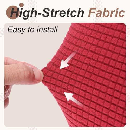 PATIKIL 1 Set Office Chair Cover, Desk Chair Cover Stretchable Universal Computer Seat Slipcover Large with Armrest Covers Zipper for Rolling Office Chairs Home Desk Seat, Red