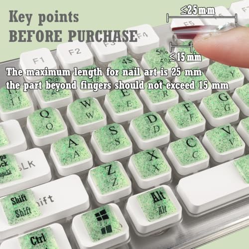 80 Pcs Long Nails Raised Keyboard Stickers for Typing & Gaming Gap Expander